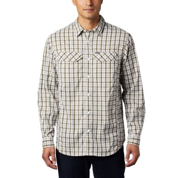 Columbia Silver Ridge Lite Plaid Long Sleeve, Camisa Verde Oliva Para Hombre | 290671-EOX